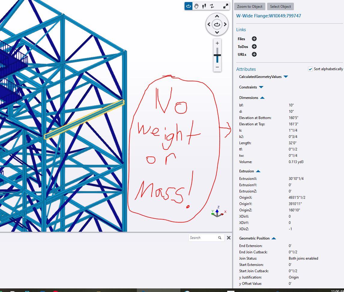 I have tried both trimble online and trimble connect. Neither can show me weight or have a place for me to add weight. 